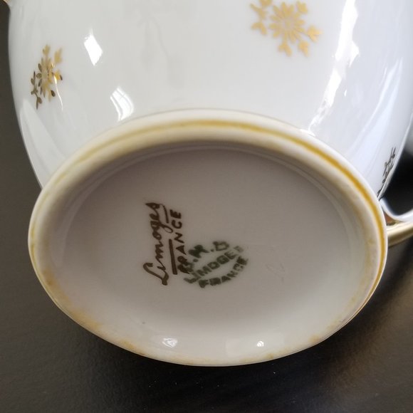 Limoges France Porcelain d'art & More ~ Sugar Bowl, Creamer, Cups and Saucers - Picture 12 of 16